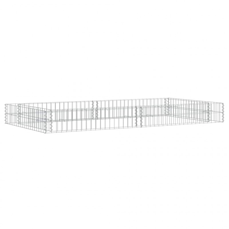 Podwyższona donica gabionowa, galwanizowana stal, 200x100x20 cm