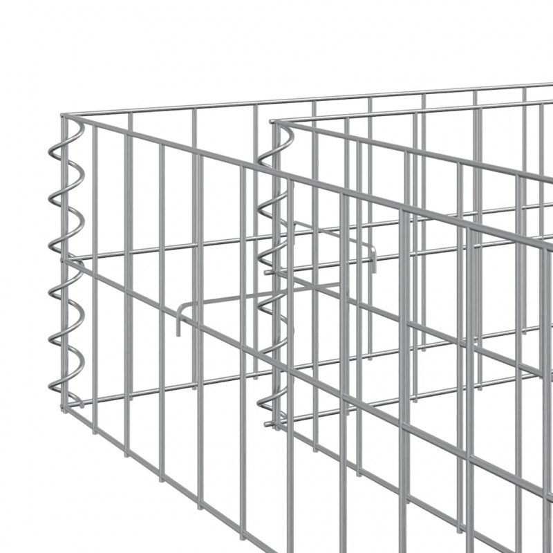 Podwyższona donica gabionowa, galwanizowana stal, 200x100x20 cm