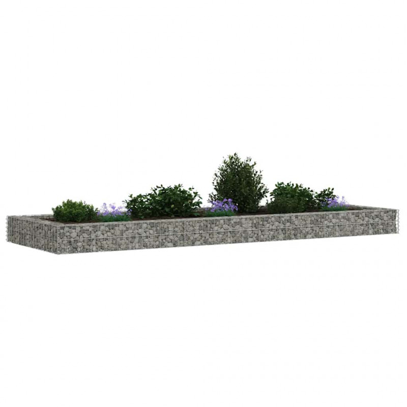 Podwyższona donica gabionowa, galwanizowana stal, 300x100x20 cm