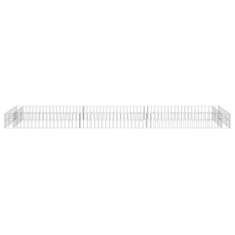 Podwyższona donica gabionowa, galwanizowana stal, 300x100x20 cm