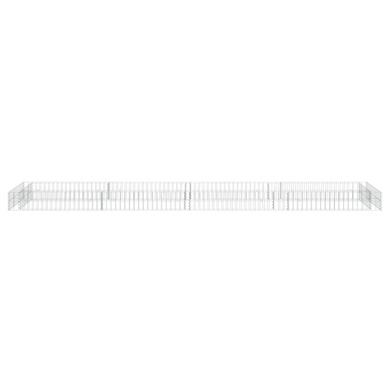 Podwyższona donica gabionowa, galwanizowana stal, 400x100x20 cm