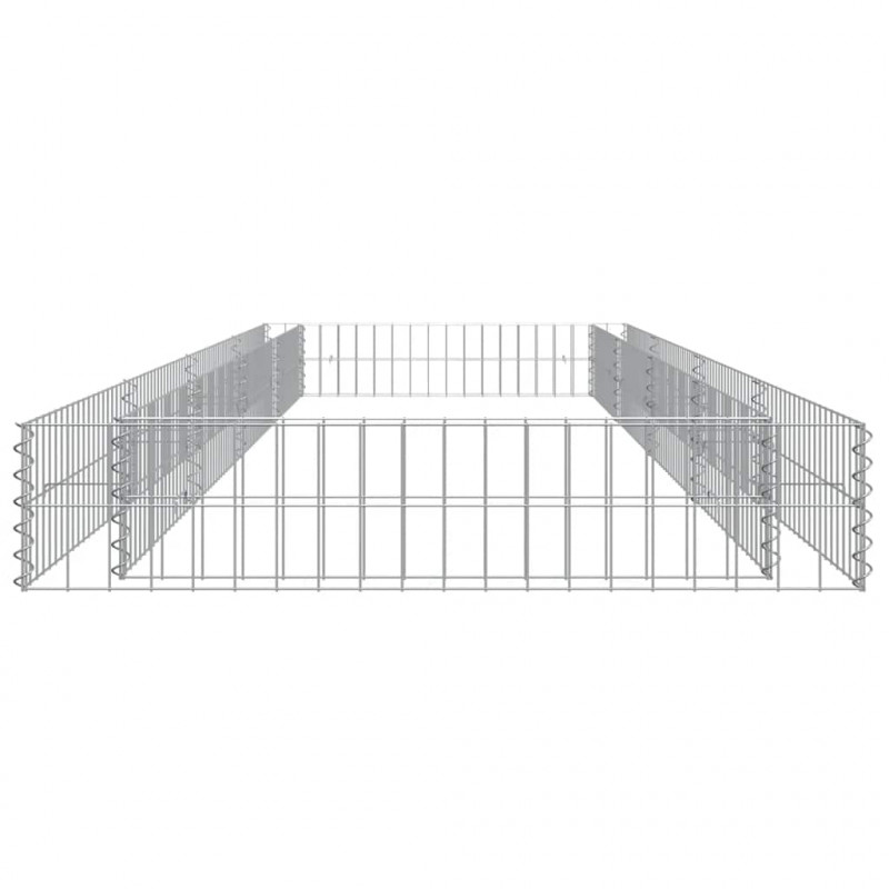 Podwyższona donica gabionowa, galwanizowana stal, 400x100x20 cm