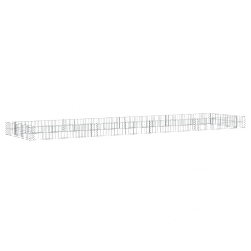 Podwyższona donica gabionowa, galwanizowana stal, 400x100x20 cm