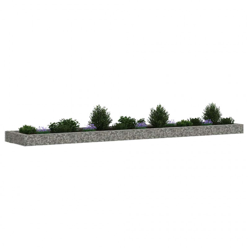 Podwyższona donica gabionowa, galwanizowana stal, 500x100x20 cm