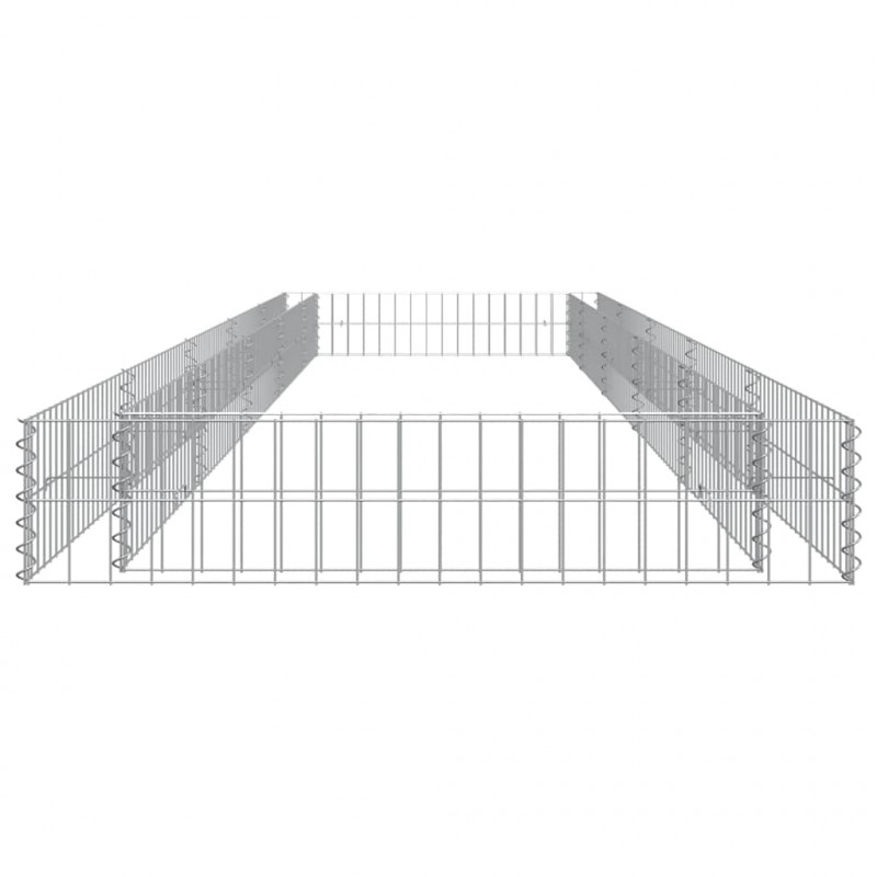 Podwyższona donica gabionowa, galwanizowana stal, 500x100x20 cm