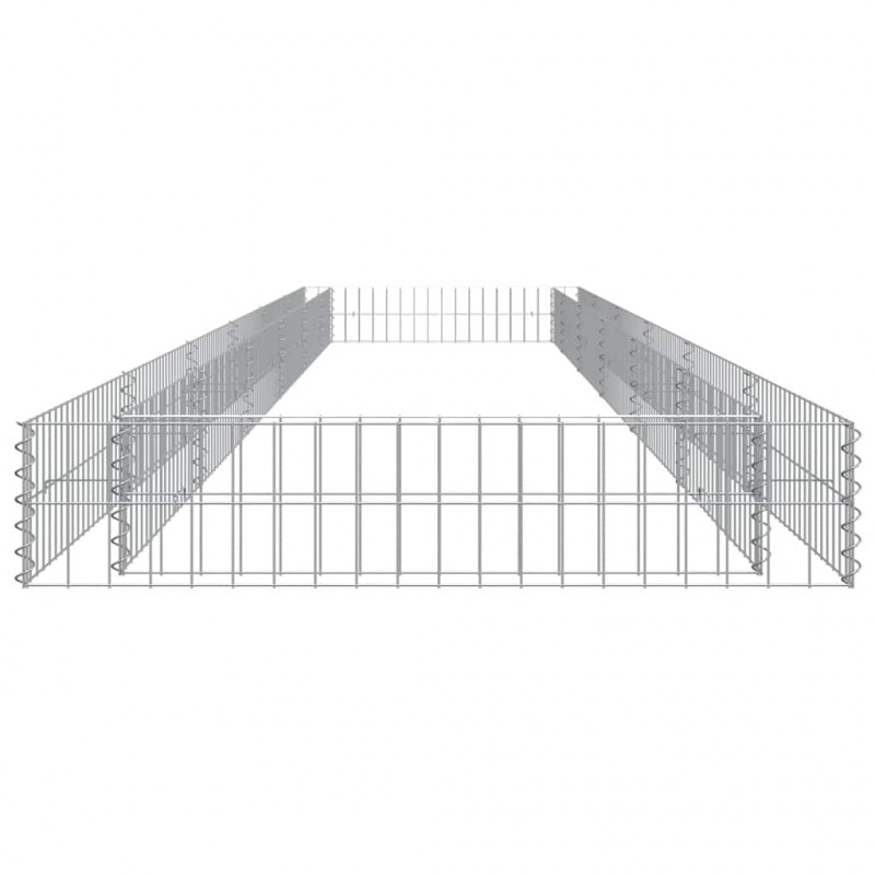 Podwyższona donica gabionowa, galwanizowana stal, 600x100x20 cm
