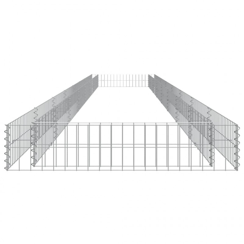 Podwyższona donica gabionowa, galwanizowana stal, 800x100x20 cm