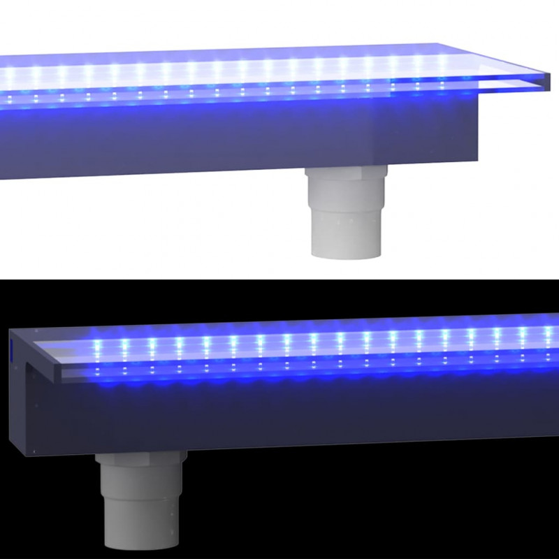 Wylewka do wodospadu z oświetleniem RGB LED, akrylowa, 60 cm