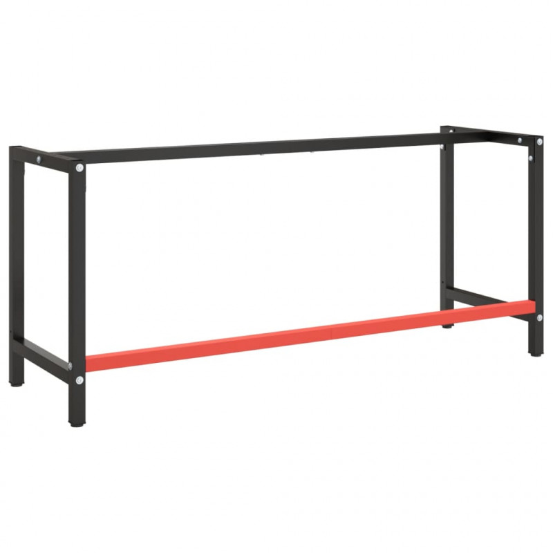 Rama do stołu roboczego, czerwono-czarna, 180x57x79 cm, metal