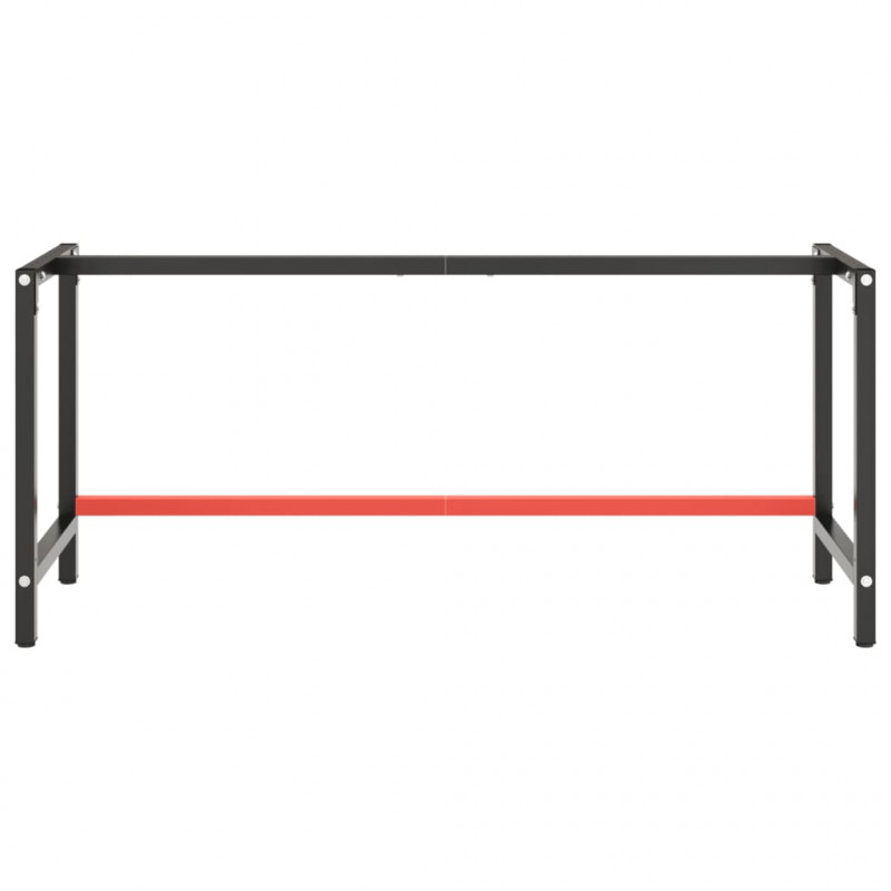 Rama do stołu roboczego, czerwono-czarna, 180x57x79 cm, metal