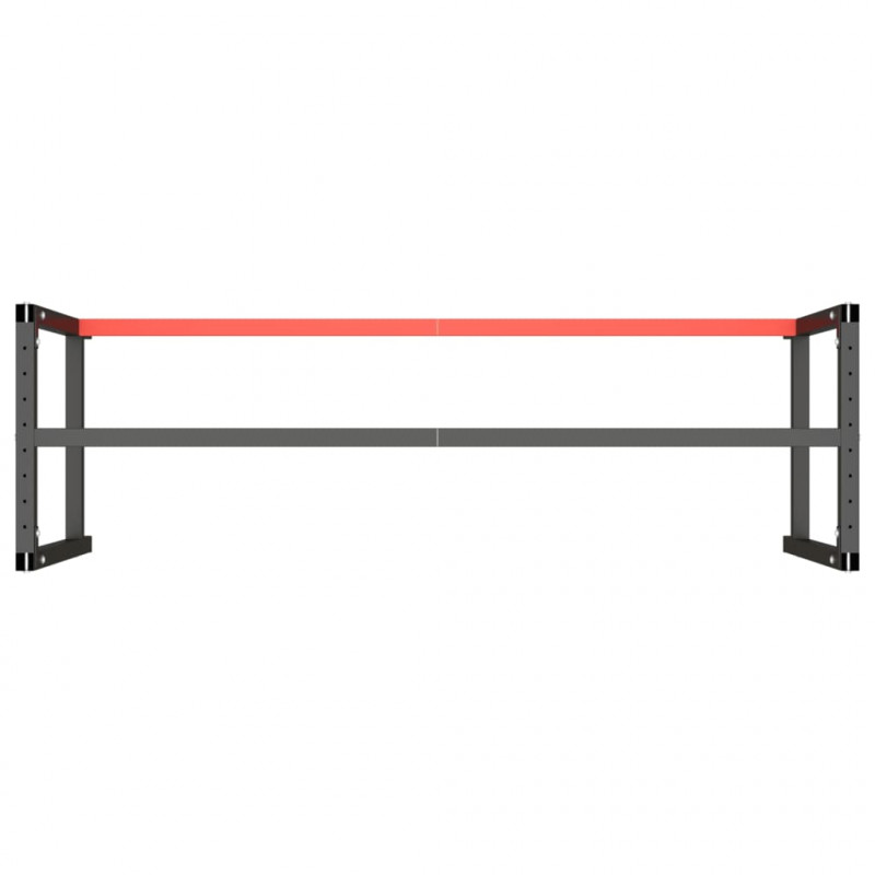 Rama do stołu roboczego, czerwono-czarna, 180x57x79 cm, metal
