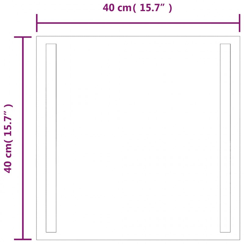 Lustro łazienkowe z LED, 40x40 cm