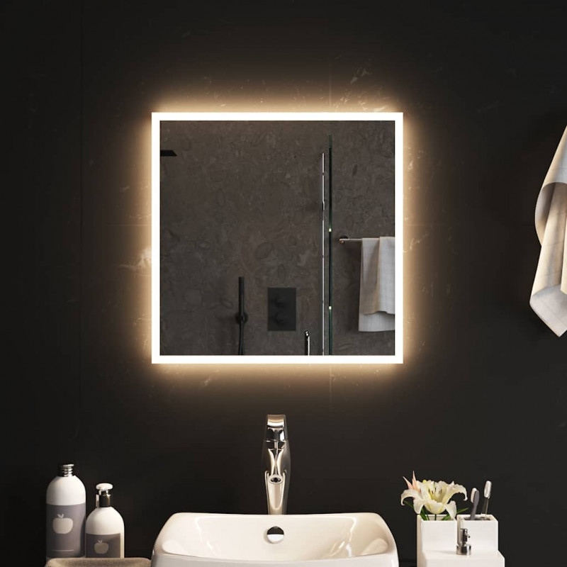 Lustro łazienkowe z LED, 50x50 cm