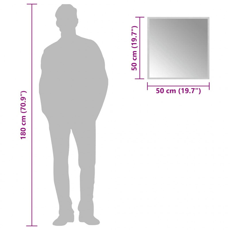 Lustro łazienkowe z LED, 50x50 cm