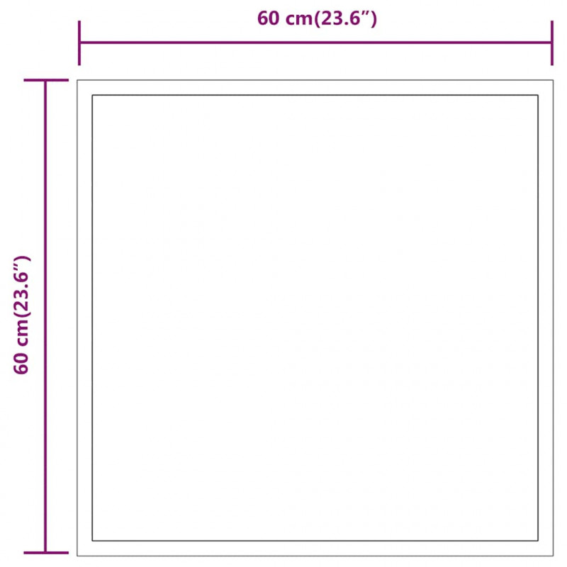 Lustro łazienkowe z LED, 60x60 cm
