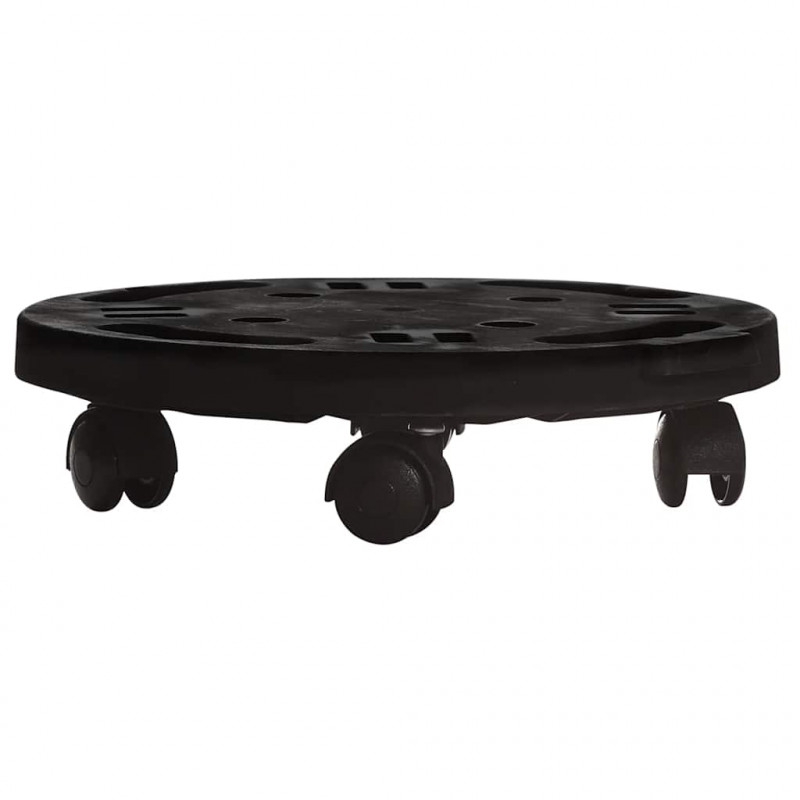 Podstawka pod donicę, z kółkami, średnica 30 cm, czarna, 170 kg