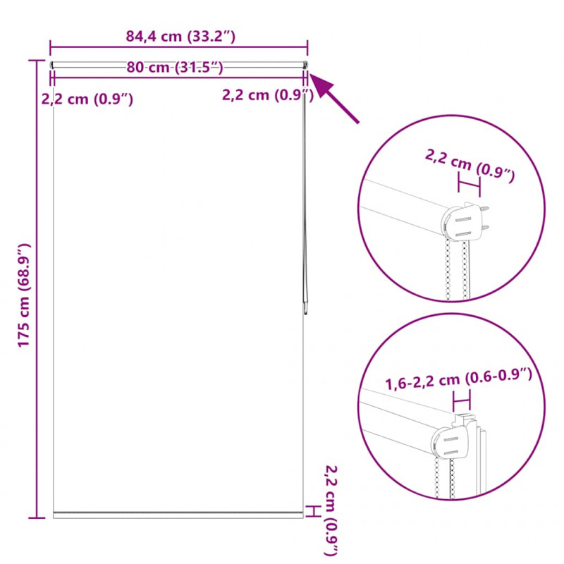 Roleta zaciemniana (80 x 175 cm) beż