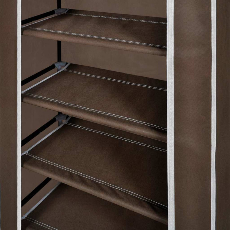 Półka na buty z materiału, brąz (58 x 28 x 106 cm)