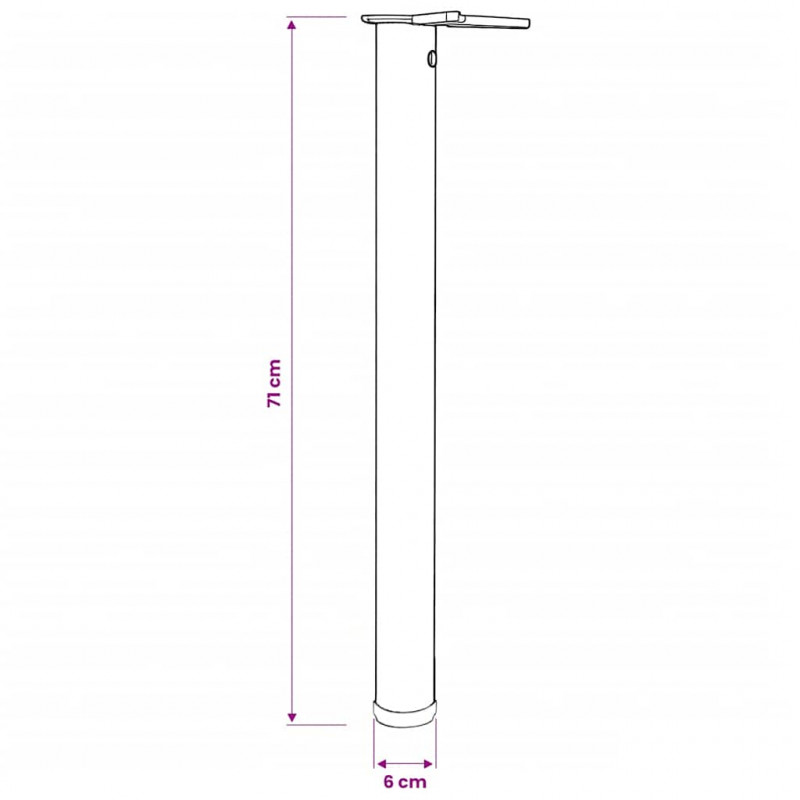 4 Nogi do stołu z regulacją wysokości 710 mm szczotkowany nikiel