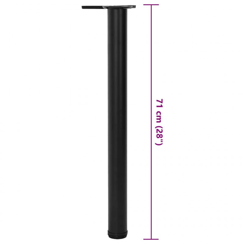 4 Nogi do stołu z regulacją wysokości Czarne 710 mm