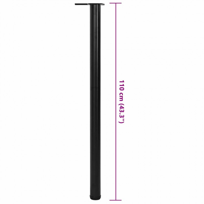 4 Nogi do stołu z regulacją wysokości Czarne 1100 mm