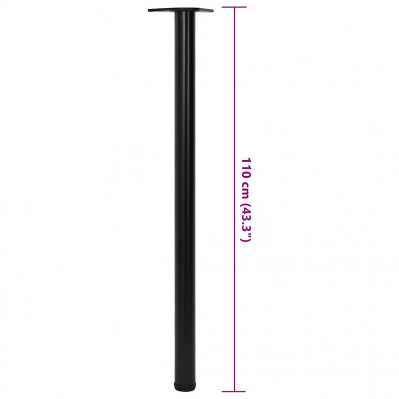 4 Nogi do stołu z regulacją wysokości Czarne 1100 mm