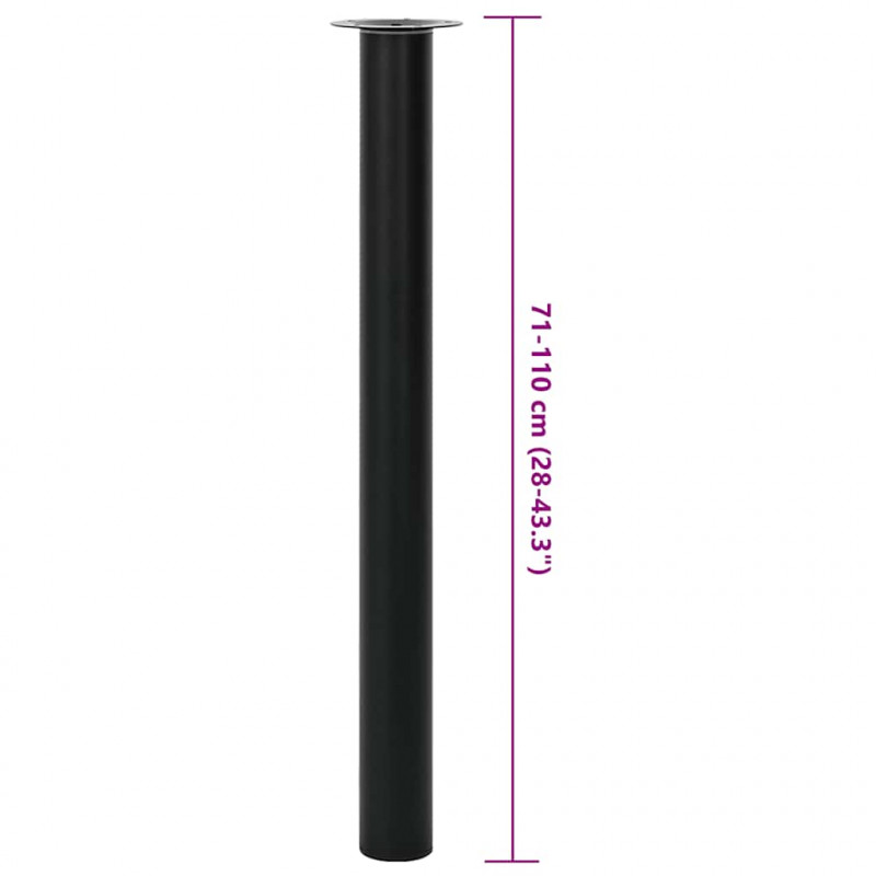 Teleskopowe nogi stołowe, 2 szt., czarne, 710 mm-1100 mm
