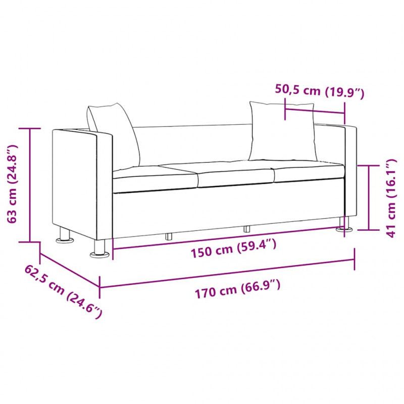 Sofa 3-osobowa ze skóry syntetycznej, biała