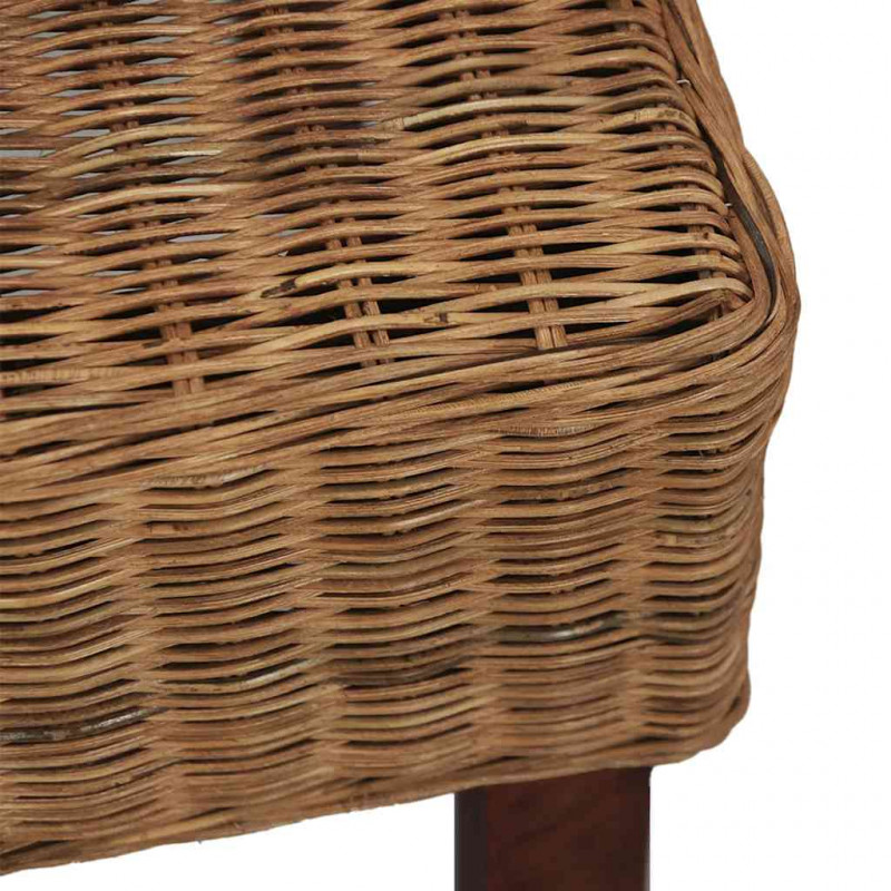 Krzesła stołowe, 2 szt., brązowe, naturalny rattan