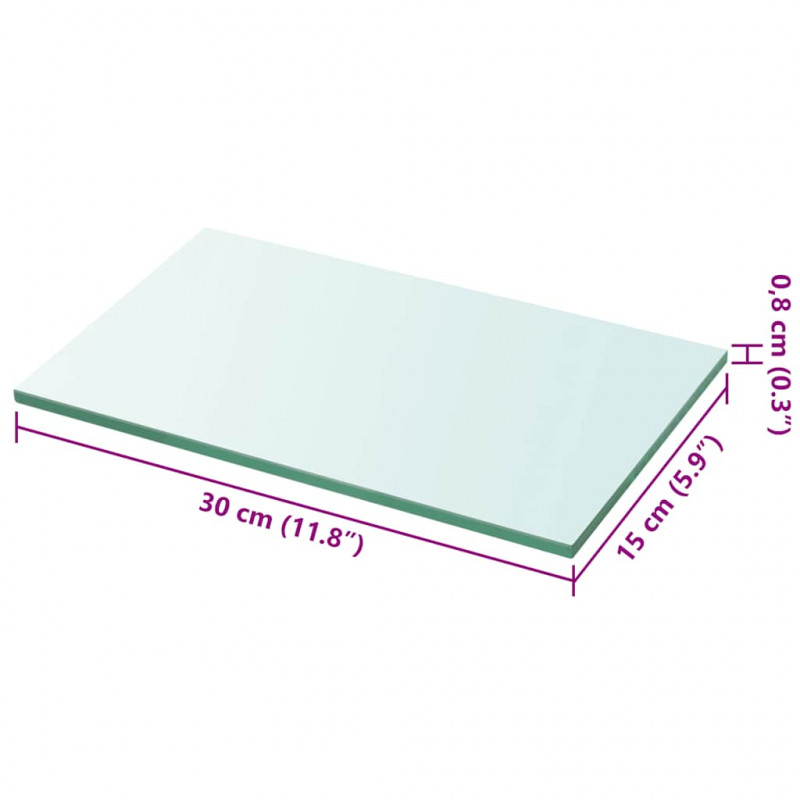 Szklany, bezbarwny panel, 30x15 cm