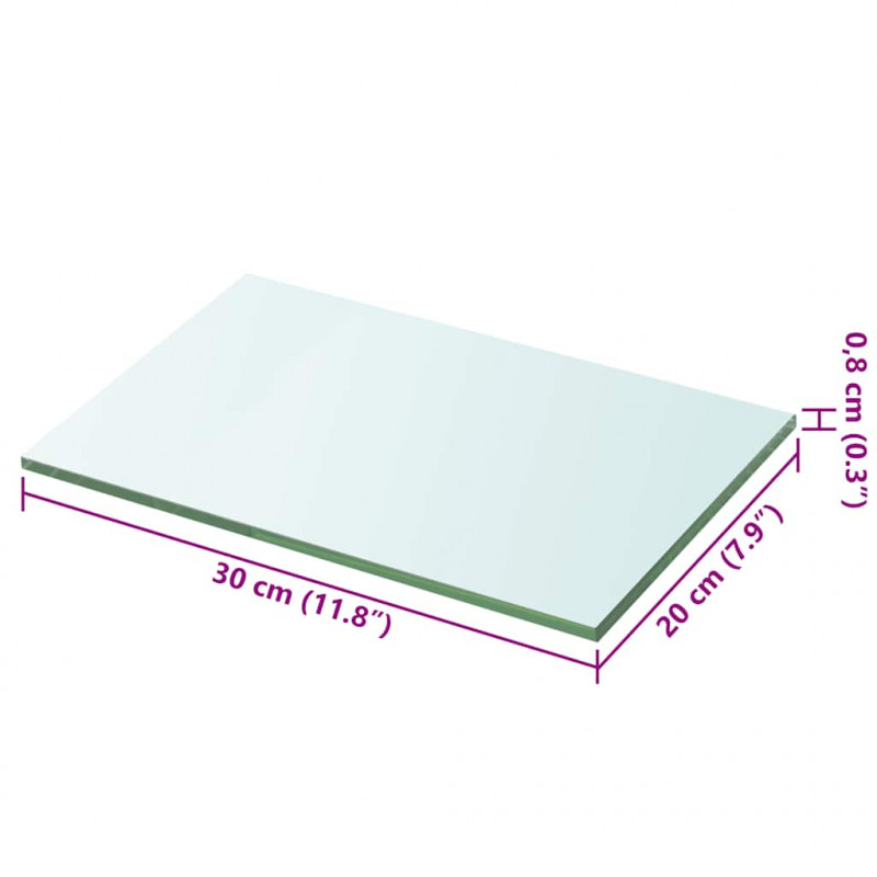 Szklany, bezbarwny panel, 30x20 cm