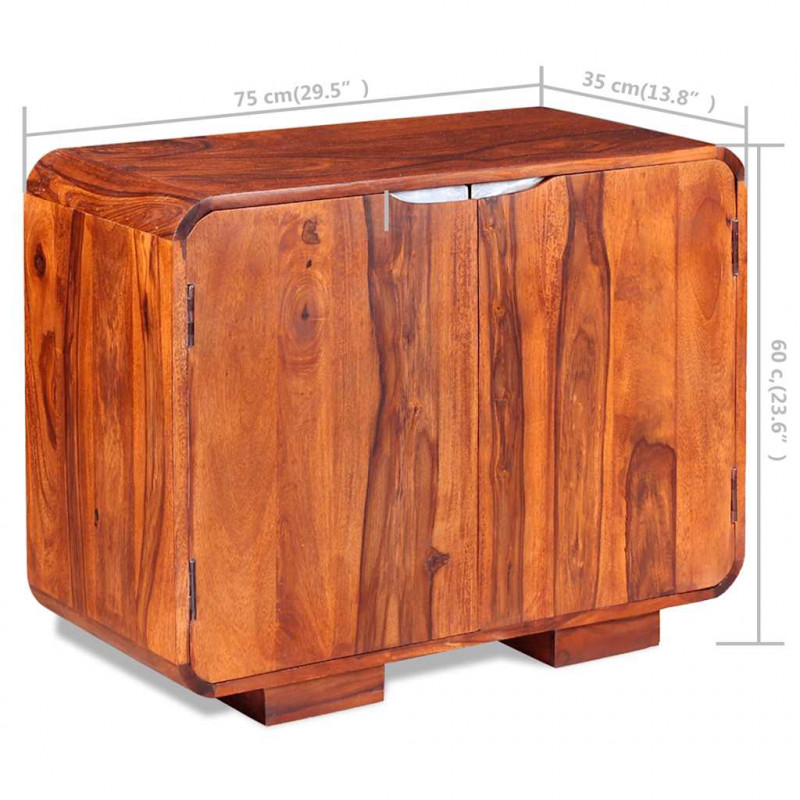Szafka z litego drewna sheesham, 75 x 35 x 60 cm