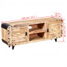Szafka TV z surowego drewna mango 120x30x50 cm