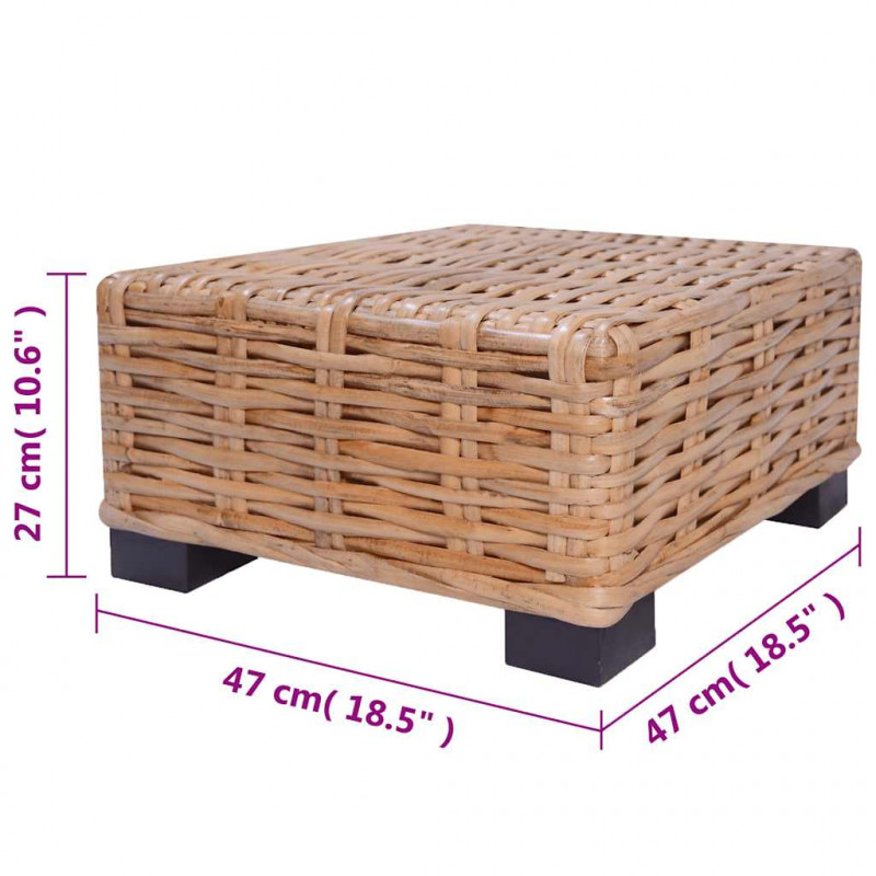 Zestaw wypoczynkowy, 18 elementów, naturalny rattan