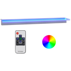 Wylewka do wodospadu z RGB LED, stal nierdzewna, 108 cm