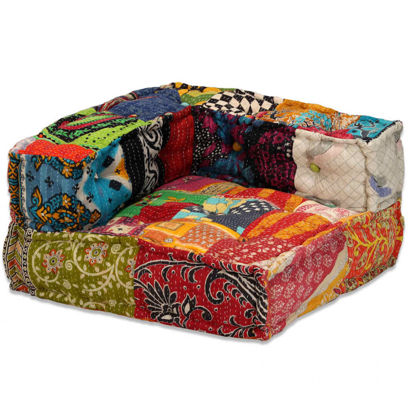 Puf modułowy, 4-osobowy, patchwork, tkanina