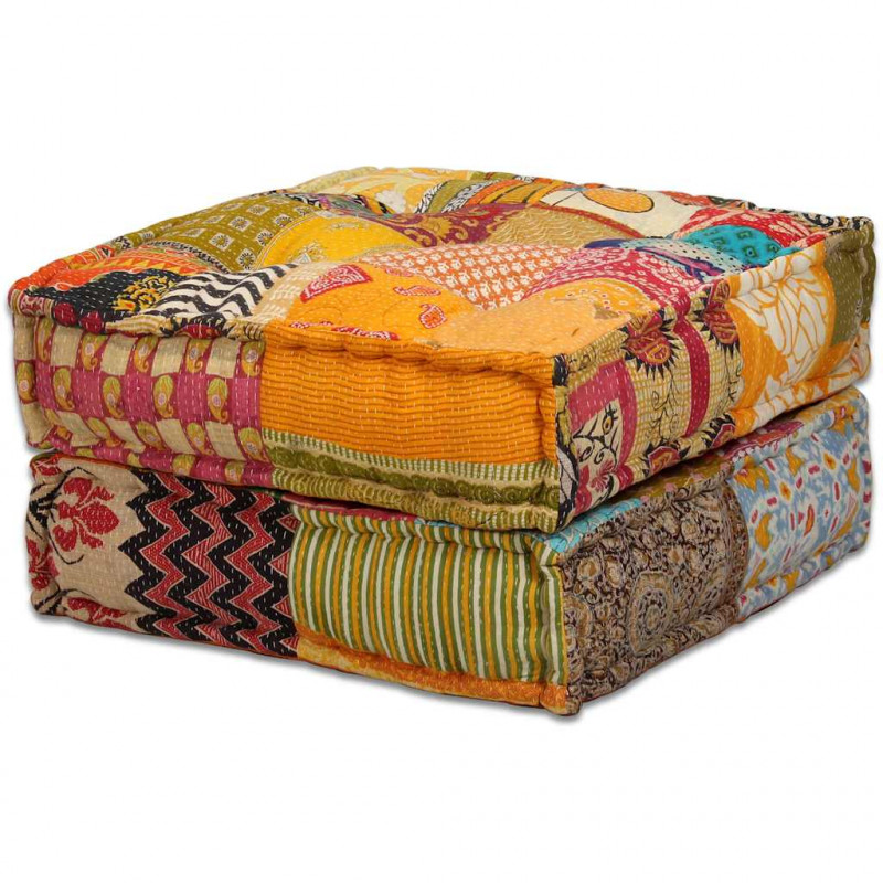 Puf modułowy, 4-osobowy, patchwork, tkanina
