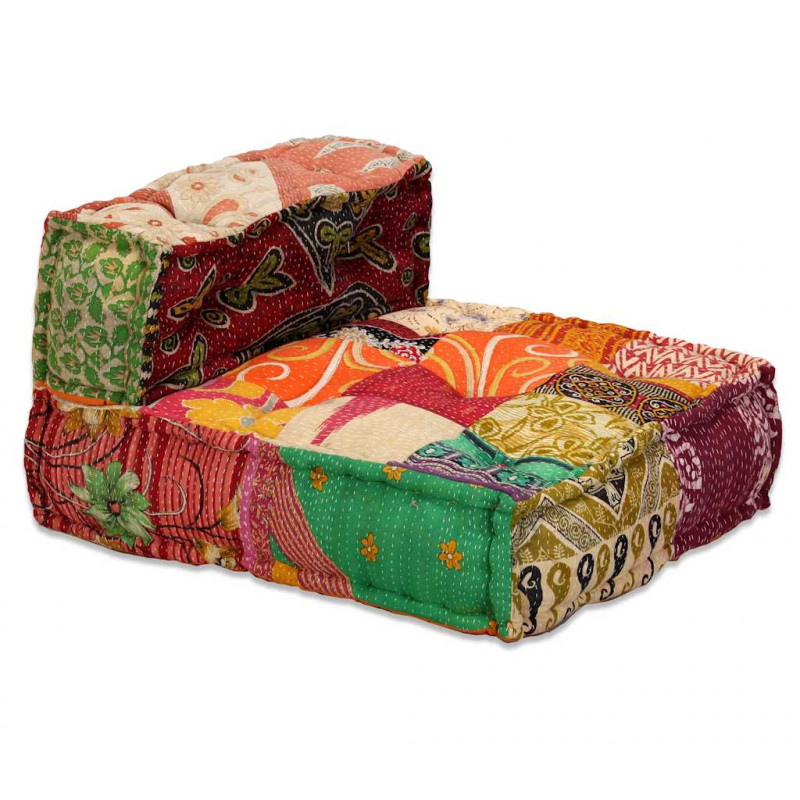 Puf modułowy, 4-osobowy, patchwork, tkanina