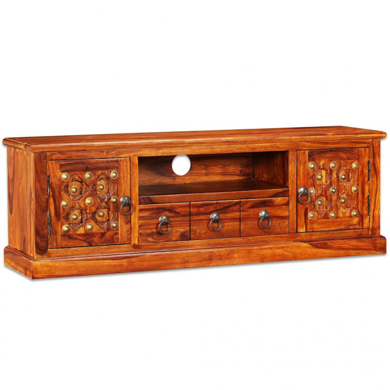 Szafka pod telewizor, lite drewno sheesham, 120x30x40 cm