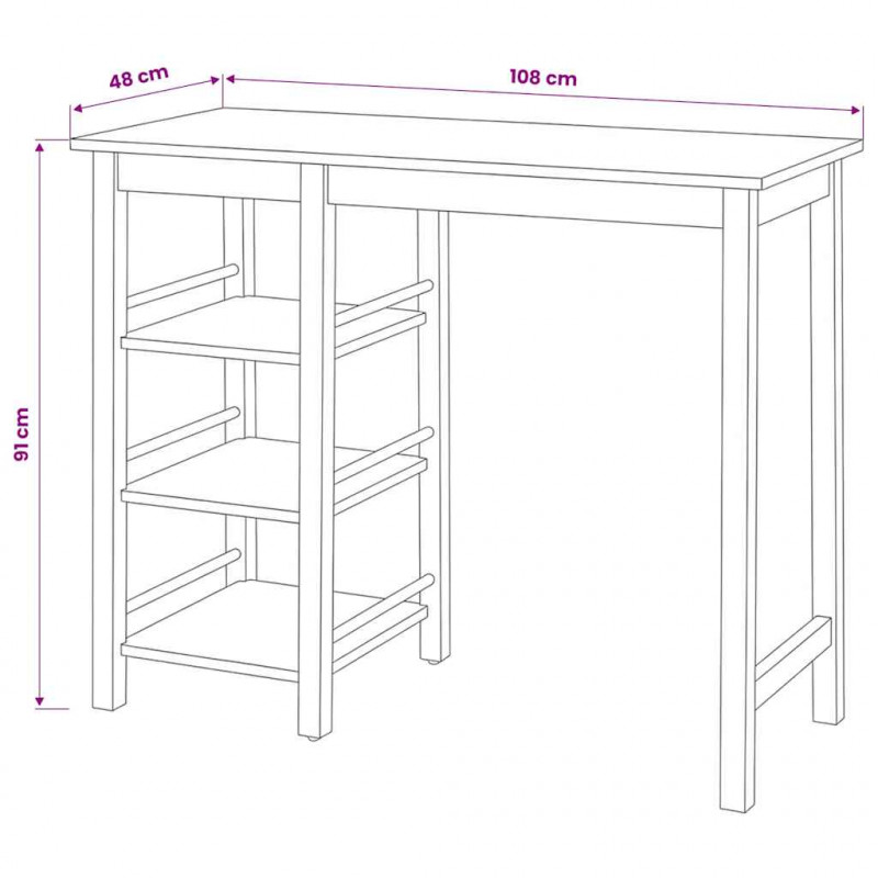 Zestaw barowy, 3 szt., MDF, czarny