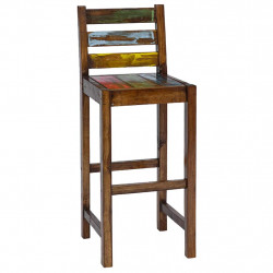 Krzesła barowe, 2 szt., lite drewno z odzysku