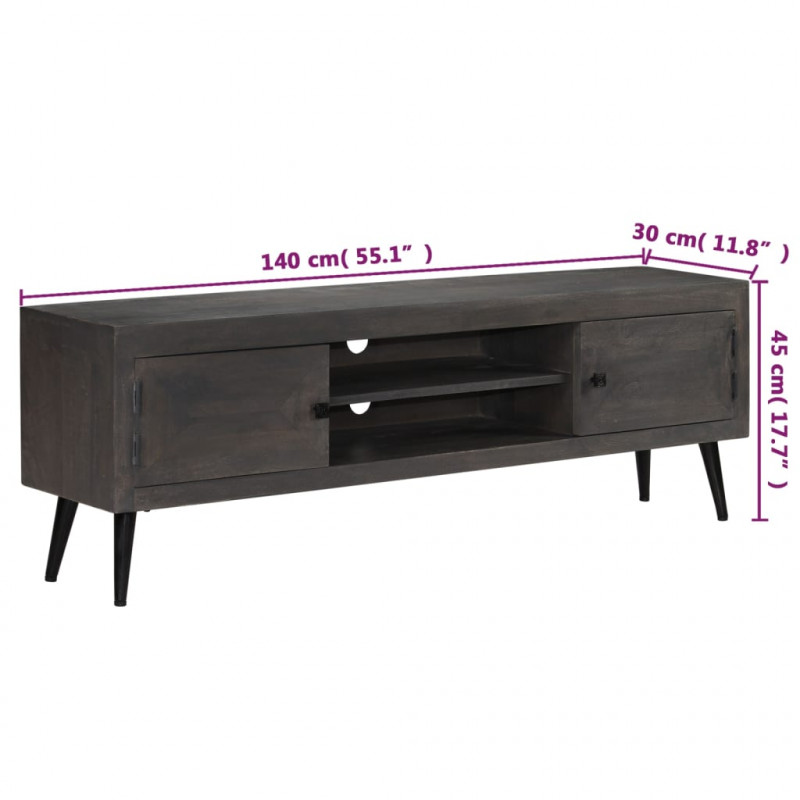 Szafka pod telewizor, lite drewno mango, 140 x 30 x 45 cm