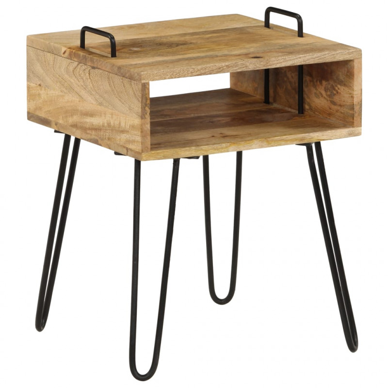 Stolik nocny z litego drewna mango, 40 x 34 x 47 cm
