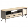 Szafka pod telewizor, lite drewno mango i stal, 120x30x45 cm