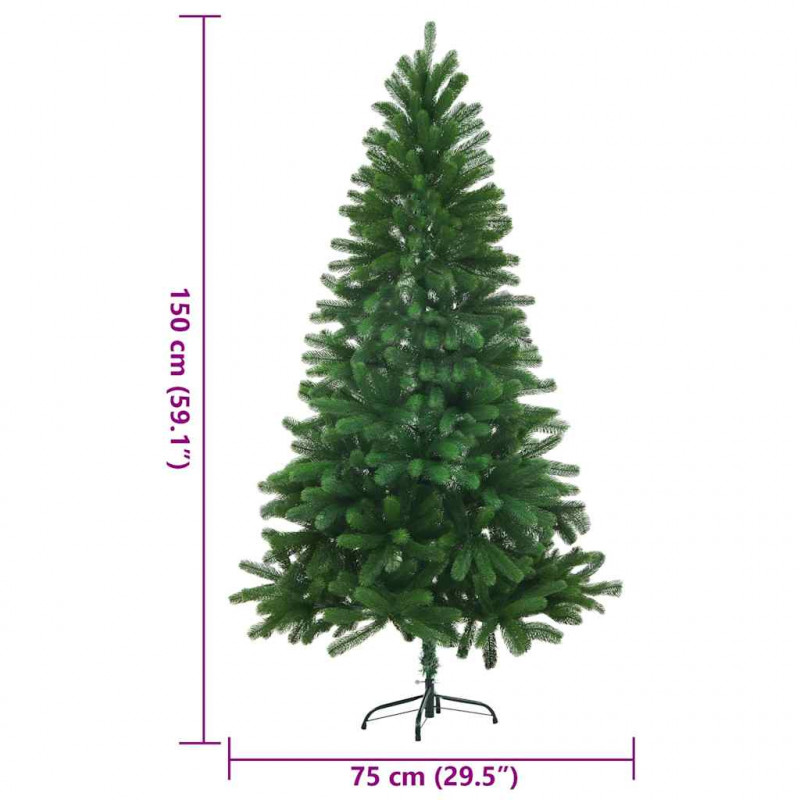 Sztuczna choinka z realistycznymi igłami, 150 cm, zielona