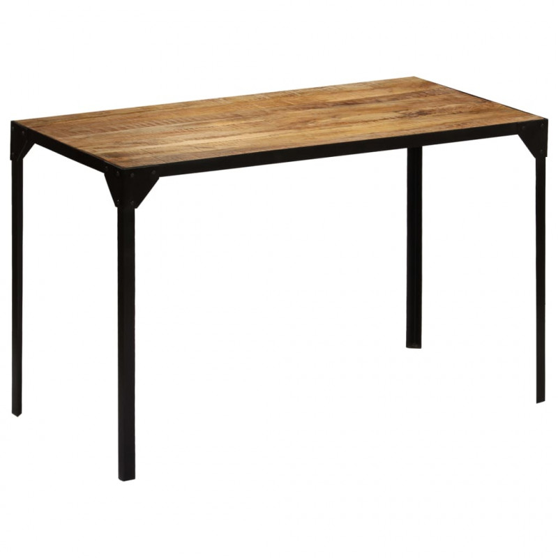 Stół jadalniany, surowe drewno mango i stal, 120 cm