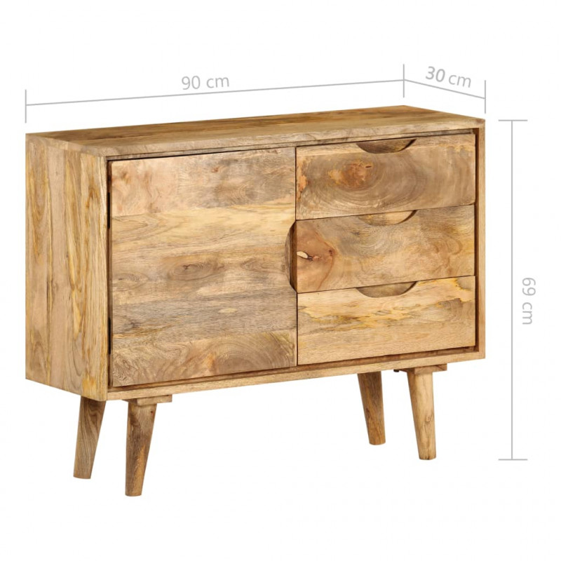 Szafka z litego drewna mango, 90 x 30 x 69 cm