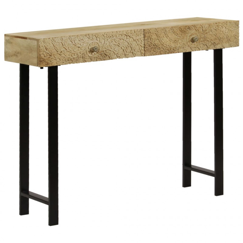 Stolik konsola z litego drewna mango, 102 x 30 x 79 cm