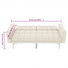 Sofa rozkładana, kremowa, tapicerowana tkaniną