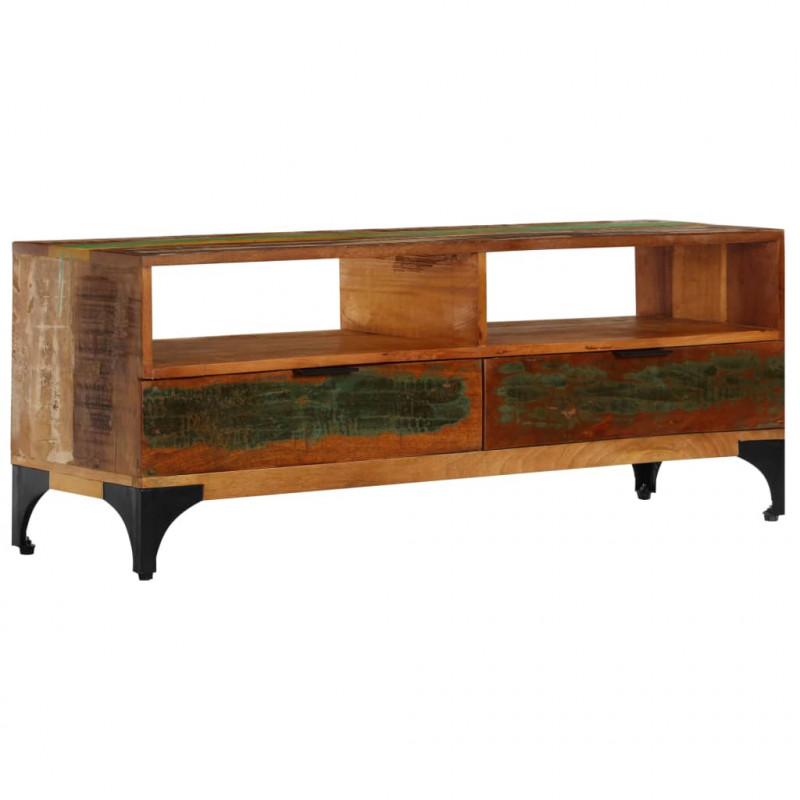 Szafka pod TV, 118x35x45 cm, lite drewno odzyskane